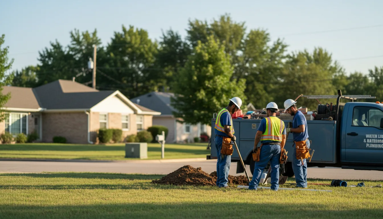 Residential water line and bathroom plumbing service in Allen, OK